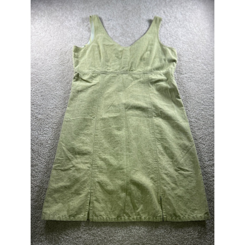 Villager Sport Women's Green Linen‎ Blend Dress Size 14 Sleeveless